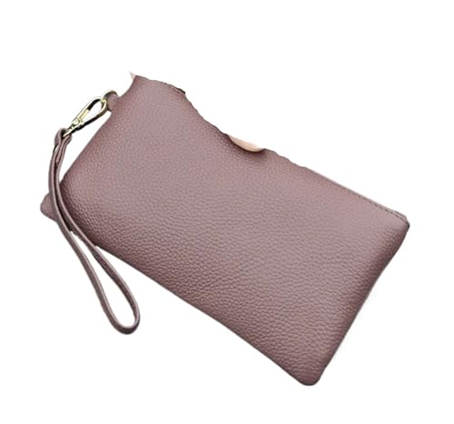 KHASCBNF Wristlet GeldböRse Geldbörse Damen Mini Handtasche Kartenhalter Handyhalter Reißverschluss Clutch Abendtaschen Kleine Armband Geldbörsen(PURPLE) von KHASCBNF