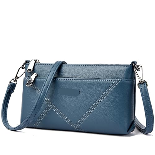 KHASCBNF Wristlet GeldböRse Kleine Umhängetasche Damen Tote Schultertasche Einfarbig Clutch Damentaschen for Geldbörsen und Handtaschen(Blue) von KHASCBNF