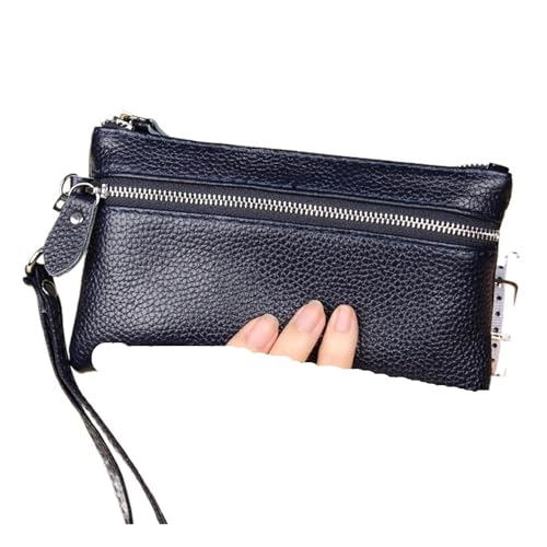 Wristlet GeldböRse Frauen Geld Tasche Vielseitig Solide Weibliche Lange Karte Halten Brieftasche Dame Kupplung Geldbörse Armband Telefon Taschen(Blue) von KHASCBNF