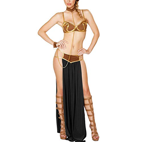 Dessous Set Cosplay Für Star Wars In Halloween Karneval Party Vestidos Anime Kostüme Erwachsene Frauen Sexy Prinzessin Leia Sklaven BH + Rock Schwarz-Schwarz_XXL von KHDFYER