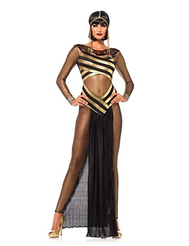 Dessous Set Sexy Königin des Nils Erwachsene Ägyptische Pharao Königin Cosplay Kostüm Frauen Halloween Cosplay Ägyptische Cleopatra Gold Langes Kleid-M_A von KHDFYER