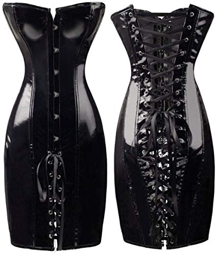 KHDFYER Desouses Sexy Reizwäsche Gothic Sexy Shiny Long Leder Wetlook Off Shoulder Bodycon Kleid PVC Latex Korsett Kleid Party Night Club Vestidos-Black_S KHDFYER Desouses Sexy Reizwäsche Gothic Sexy Shiny Long Leder Wetlook Off Shoulder Bodycon Kleid PVC Latex Korsett Kleid Party Night Club Vestidos-Black_S von KHDFYER
