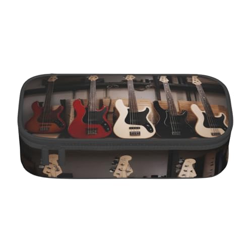 Federmäppchen für Gitarre, Bass, Musikinstrumente, große Kapazität, Federmäppchen, Schreibwaren, Organizer, multifunktionales Federmäppchen mit Fach, für Mädchen und Jungen, Größe 3D, Einheitsgröße von KHDKLXOHZ