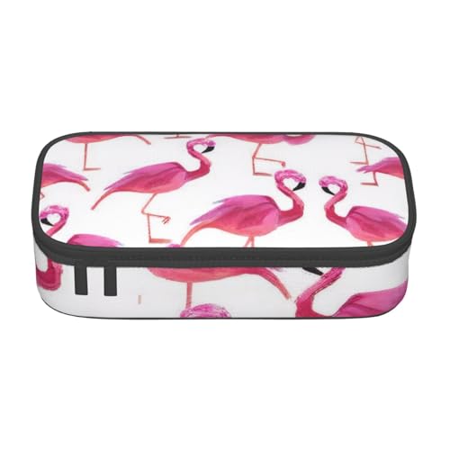 KHDKLXOHZ Federmäppchen Flamingo Große Kapazität Federmäppchen Schreibwaren Stifteetui Büro Schreibwaren Organizer Multifunktionales Federmäppchen mit Fach Stifteetui für Mädchen und Jungen, Größe 3D von KHDKLXOHZ