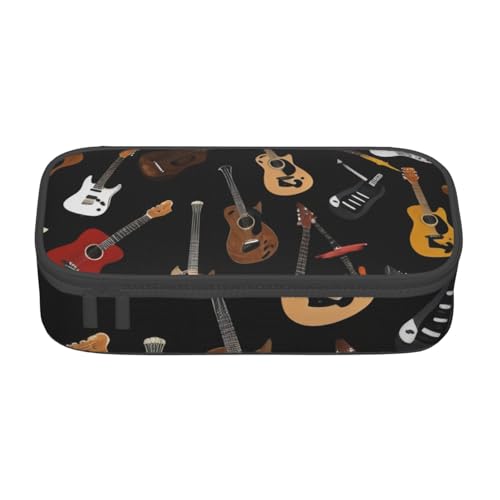 KHDKLXOHZ Federmäppchen Gitarren Große Kapazität Federmäppchen Tasche Schreibwaren Stifteetui Büro Schreibwaren Organizer Multifunktionale Bleistifttasche mit Fach Stifteetui für Mädchen und Jungen von KHDKLXOHZ