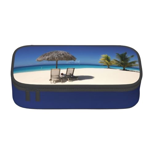 KHDKLXOHZ Federmäppchen Jamaika Strand Große Kapazität Federmäppchen Tasche Schreibwaren Stifteetui Büro Schreibwaren Organizer Multifunktionale Bleistifttasche mit Fach Stifteetui für Mädchen und von KHDKLXOHZ