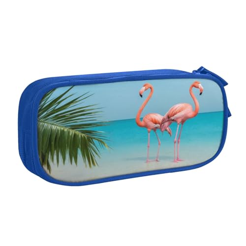 KHDKLXOHZ Federmäppchen mit niedlichem Flamingo im Wasser, großes Fassungsvermögen, Stiftetasche, Schreibwaren-Tasche, Stifteetui mit Fächern, Reißverschluss, für Schule, Studenten, Mädchen, Jungen von KHDKLXOHZ
