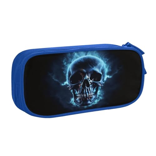 KHDKLXOHZ Federmäppchen mit niedlichem Horror-Geister-Schädel und großem Fassungsvermögen, Stifteetui, Schreibwaren-Tasche, Stifteetui mit Fächern, Reißverschluss, für Schule, Studenten, Mädchen von KHDKLXOHZ