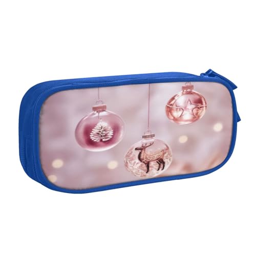 KHDKLXOHZ Federmäppchen mit niedlichem Weihnachtsball-Design, große Kapazität, Stiftetasche, Schreibwaren-Tasche, Stifteetui mit Fächern, Reißverschluss, für Schule, Studenten, Mädchen, Jungen, Frauen von KHDKLXOHZ