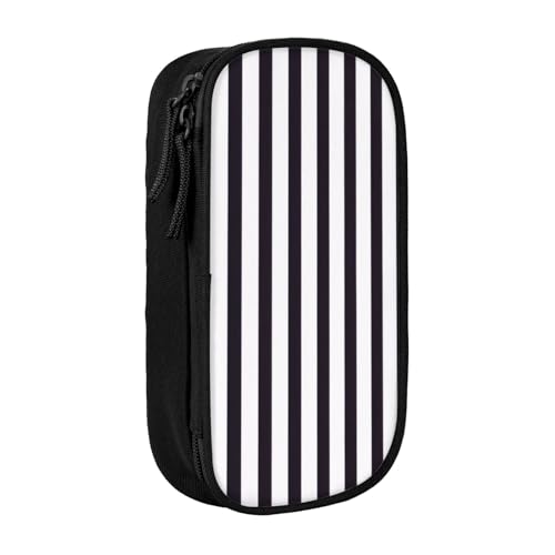 KHDKLXOHZ Federmäppchen mit niedlichem schwarz-weißem Streifen, großes Fassungsvermögen, Schreibwaren-Tasche, Schreibwaren-Tasche, Stifteetui mit Fächern, Reißverschluss, für Schule, Studenten von KHDKLXOHZ
