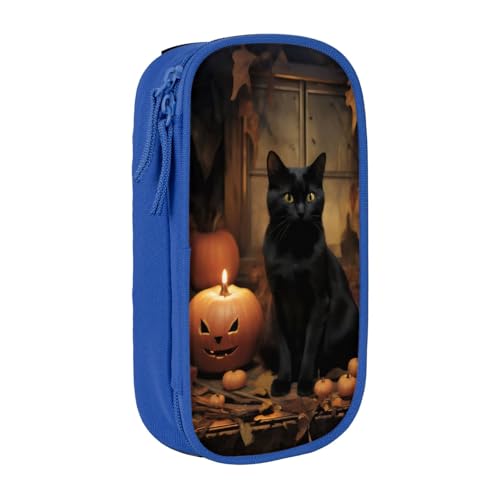 KHDKLXOHZ Federmäppchen mit niedlicher schwarzer Katze, großes Fassungsvermögen, Stiftetasche, Schreibwaren-Tasche, Stifteetui mit Fächern, Reißverschluss, für Schule, Studenten, Mädchen, Jungen von KHDKLXOHZ