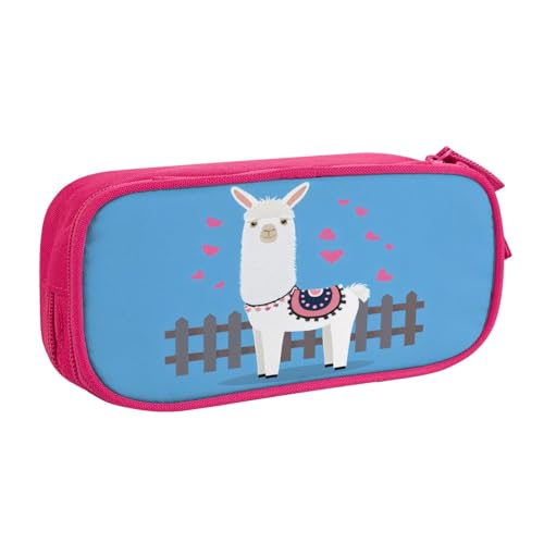 KHDKLXOHZ Niedliches Alpakas Federmäppchen mit großem Fassungsvermögen, Stiftetasche, Schreibwaren-Tasche, Stifteetui mit Fächern, Reißverschluss, für Schule, Studenten, Mädchen, Jungen, Frauen von KHDKLXOHZ