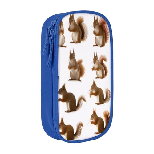 KHDKLXOHZ Niedliches Eichhörnchen-Federmäppchen mit großem Fassungsvermögen, Stiftetasche, Schreibwaren-Tasche, Stifteetui mit Fächern, Reißverschluss, für Schule, Studenten, Mädchen, Jungen, Frauen von KHDKLXOHZ