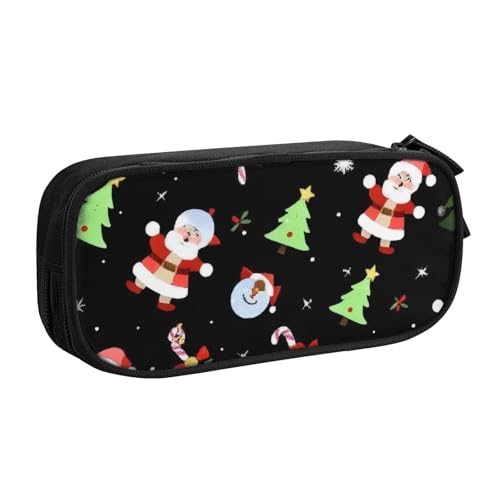 KHDKLXOHZ Niedliches Federmäppchen mit Aufschrift "Merry Christmas", großes Fassungsvermögen, Schreibwaren-Tasche, Stifteetui mit Fächern, Reißverschluss, für Schule, Studenten, Mädchen, Jungen von KHDKLXOHZ