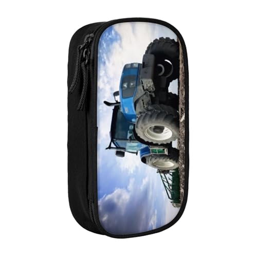 KHDKLXOHZ Niedliches Federmäppchen mit Traktor und großem Fassungsvermögen, Schreibwaren-Tasche, Schreibwaren-Tasche, Federmäppchen mit Fächern, Reißverschluss, für Schule, Studenten, Mädchen, Jungen von KHDKLXOHZ