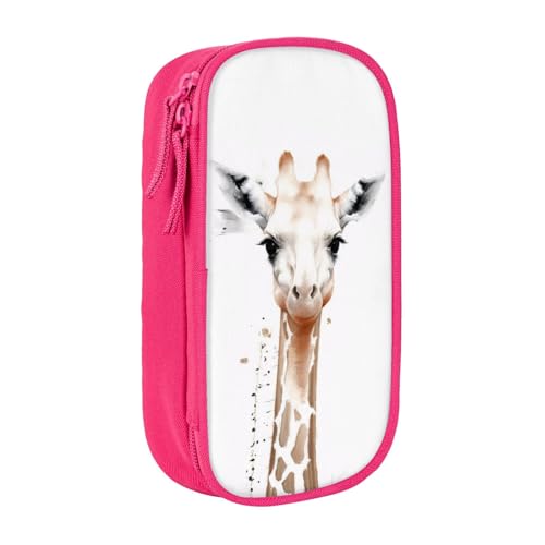 KHDKLXOHZ Niedliches Giraffen-Federmäppchen mit großem Fassungsvermögen, Stiftetasche, Schreibwaren-Tasche, Stifteetui mit Fächern, Reißverschluss, für Schule, Studenten, Mädchen, Jungen, Frauen von KHDKLXOHZ