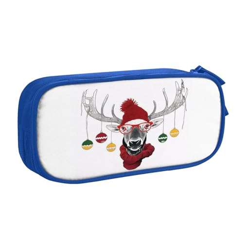 KHDKLXOHZ Niedliches lustiges Weihnachts-Federmäppchen mit großem Fassungsvermögen, Stiftetasche, Schreibwaren-Tasche, Stifteetui mit Fächern, Reißverschluss, für Schule, Studenten, Mädchen, Jungen von KHDKLXOHZ