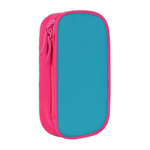 KHDKLXOHZ Niedliches türkisgrünes Federmäppchen mit großem Fassungsvermögen, Stifteetui, Schreibwaren-Tasche, Stifteetui mit Fächern, Reißverschluss, für Schule, Studenten, Mädchen, Jungen, Damen von KHDKLXOHZ