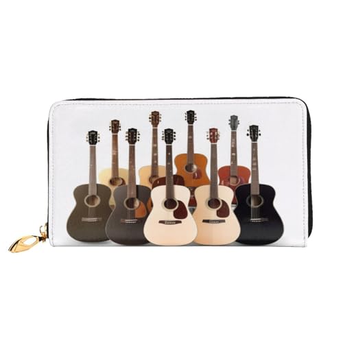 KHDKLXOHZ Stilvolle lange Ledergeldbörse für Damen, Gitarre, PU-Leder-Geldbörse mit Reißverschluss, Clutch, Handy-Kartenhalter, Kreditkarten-Geldbörse, Münzorganizer, Clutch-Geldbörse, 3D, von KHDKLXOHZ