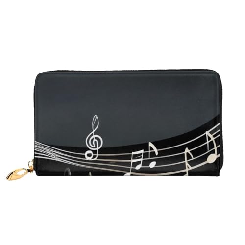 KHDKLXOHZ Stilvolle lange Ledergeldbörse für Damen, Gitarren-Piano-Muster, PU-Leder-Geldbörse mit Reißverschluss, Clutch, Handy-Kartenhalter, Kreditkarten-Geldbörse, Münzorganizer, Clutch-Geldbörse, von KHDKLXOHZ