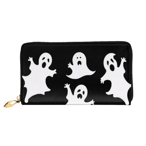 KHDKLXOHZ Stilvolle lange Ledergeldbörse für Damen, Halloween, Gothic, PU-Ledergeldbörse mit Reißverschluss, Clutch, Handy-Kartenhalter, Kreditkarten-Geldbörse, Münzorganizer, Clutch-Tasche, 3D, von KHDKLXOHZ