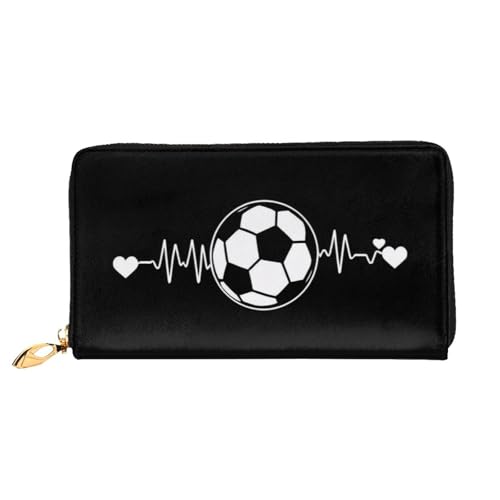 KHDKLXOHZ Stilvolle lange Ledergeldbörse für Damen, "I Love Football", PU-Leder-Geldbörse mit Reißverschluss, Clutch, Handy-Kartenhalter, Kreditkarten-Geldbörse, Münzorganizer, Clutch-Geldbörse, 3D, KHDKLXOHZ Stilvolle lange Ledergeldbörse für Damen, "I Love Football", PU-Leder-Geldbörse mit Reißverschluss, Clutch, Handy-Kartenhalter, Kreditkarten-Geldbörse, Münzorganizer, Clutch-Geldbörse, 3D, von KHDKLXOHZ