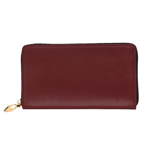 KHDKLXOHZ Stilvolle lange Ledergeldbörse für Damen, Kastanienviolett, PU-Ledergeldbörse mit Reißverschluss, Clutch, Handy-Kartenhalter, Kreditkarten-Geldbörse, Münzorganizer, Clutch-Geldbörse, 3D, von KHDKLXOHZ
