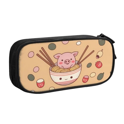 KHDKLXOHZ Süße köstliche süße Ramen große Kapazität Federmäppchen Stiftetasche Schreibwaren Stifteetui Schreibwaren Stifteetui mit Fächern Reißverschluss für Schule, Studenten, Mädchen, Jungen, Frauen von KHDKLXOHZ
