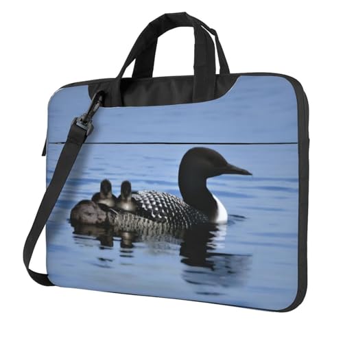 Loon Laptoptasche mit Vogel-Aufdruck, ultradünn, 39,6 cm (15,6 Zoll), mit Schultergurt, wasserdichte Computerhülle für 33, 35,6 cm, 39,6 cm (13 Zoll), 39,6 cm (15,6 Zoll), tragbare Aktentasche von KHDKLXOHZ