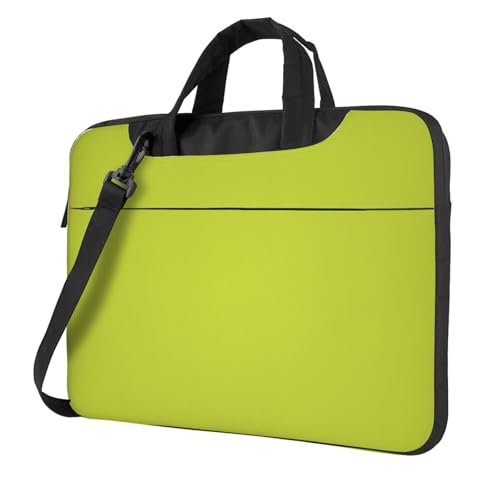 Oliveganlan Laptoptasche, ultradünn, mit Schultergurt, wasserdicht, für Laptops mit 33 - 35,6 cm (13 - 14 - 15,6 Zoll) - 39,6 cm (15,6 Zoll), tragbar, für Damen und Herren, Gelb / Grün, 3D, 15.6 inch von KHDKLXOHZ