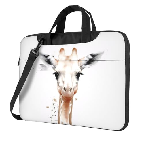 Ultradünne Laptoptasche mit Giraffen-Druck, 39,6 cm (15,6 Zoll), mit Schultergurt, wasserdichte Computerhülle für 33, 35,6 cm, 39,6 cm (13 Zoll), 39,6 cm (15,6 Zoll), tragbare Aktentasche von KHDKLXOHZ