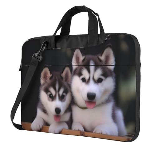 Ultradünne Laptoptasche mit Hundemotiv, 39,6 cm (15,6 Zoll) mit Schultergurt, wasserdichte Computerhülle für Laptops mit einer Größe von 33 - 35,6 cm (13 - 14 - 15,6 Zoll), tragbare Aktentasche für von KHDKLXOHZ