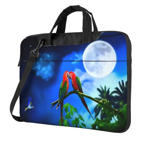 Ultradünne Laptoptasche mit Papageien-Druck, 39,6 cm (15,6 Zoll), mit Schultergurt, wasserdichte Computerhülle für 33, 35,6 cm, 39,6 cm (13 Zoll), 39,6 cm (15,6 Zoll), tragbare Aktentasche, Kurier, 3D von KHDKLXOHZ