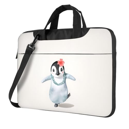 Ultradünne Laptoptasche mit Pinguin-Motiv, 39,6 cm (15,6 Zoll), mit Schultergurt, wasserdichte Computerhülle für 33, 35,6 cm, 39,6 cm (13 Zoll), 39,6 cm (15,6 Zoll) Laptops, tragbare Aktentasche von KHDKLXOHZ
