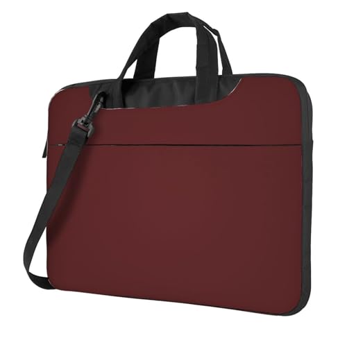 Ultradünne Laptoptasche mit Schulterriemen, wasserdicht, für Laptops mit 33 - 35,6 cm (13 - 14 - 15,6 Zoll) (39,6 cm) (15,6 Zoll), Kastanienviolett, tragbare Aktentasche, Kuriertasche für Damen und von KHDKLXOHZ