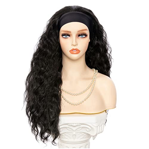 Refrescante lockige, gewellte Perücken mit Velcr-Perückenband für Mädchen, für den täglichen Gebrauch, natürliches schwarzes Stirnband, bequem, atmungsaktiv, einfach zu tragen, verstellbar Refrescante lockige, gewellte Perücken mit Velcr-Perückenband für Mädchen, für den täglichen Gebrauch, natürliches schwarzes Stirnband, bequem, atmungsaktiv, einfach zu tragen, verstellbar von KHDONT