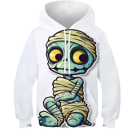 Cartoon Zombie Jungen Mädchen Hoodies 3D-Druck Sweatshirt Mode Kinder Pullover 10-12Y von KHHKJBVCE