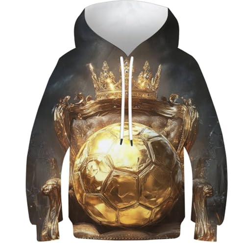 KHHKJBVCE 3D-Druck Für Kinder Football Pullover Hoodies Kapuzenpullover Pullover Für Mädchen Und Jungen 8-10Y von KHHKJBVCE