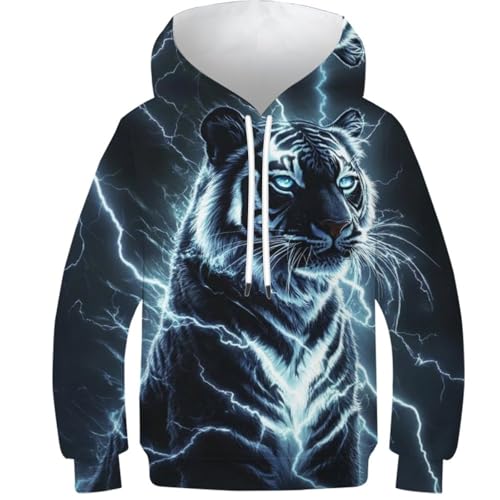 KHHKJBVCE Kinder Tiger Kapuzenpullover Für Jungen Und Mädchen 9-11Y von KHHKJBVCE
