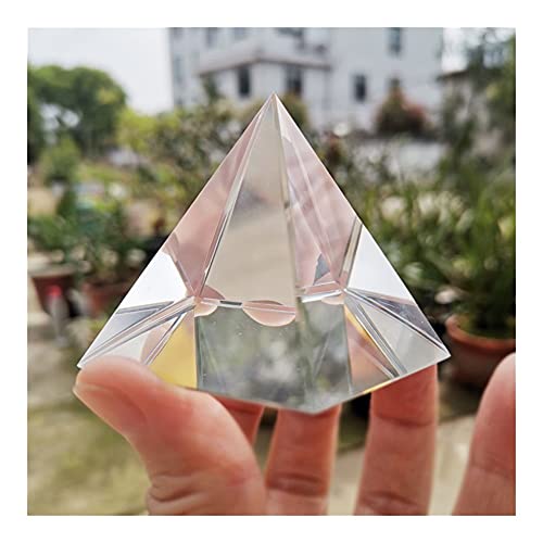 Dekorative Egyption-Glaspyramide, Briefbeschwerer, Kunsthandwerk, Natursteine, Mineralien, Fengshui-Figur, Zuhause, Hochzeit, Büro, Dekoration, Ornamente (Farbe: transparent, Größe: 100 mm) HOMEZHOU ( von KHIRY