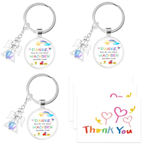 KHIRY Abschiedsgeschenk Erzieherin Geschenk Karte 3PC Danke DASS du Mir beim wachsen geholfen hast - Geschenkset inklusive Perlenengel Schlüsselanhänger | Ideales Abschiedsgeschenk KHIRY Abschiedsgeschenk Erzieherin Geschenk Karte 3PC Danke DASS du Mir beim wachsen geholfen hast - Geschenkset inklusive Perlenengel Schlüsselanhänger | Ideales Abschiedsgeschenk von KHIRY