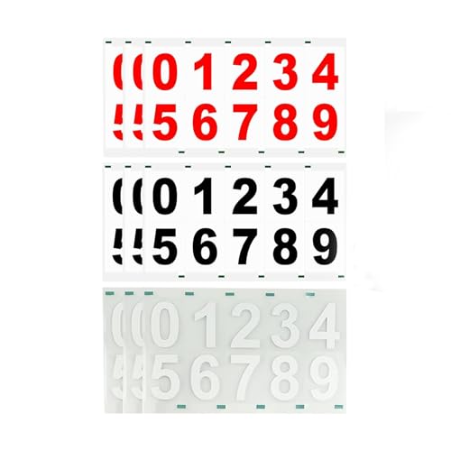 KHIRY Reflektierende Nummernaufkleber, 6 Stück Zahlen Aufkleber Hausnummer Reflektierend Self Adhesive Numbers Nummer Selbstklebend 0-9 Wetterfest für Mülltonne, Briefkasten von KHIRY