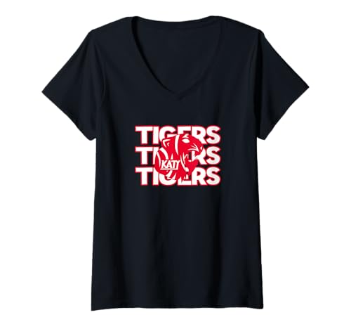 Damen Katy High School Tigers T-Shirt mit V-Ausschnitt von KHS Tigers Spirit Wear