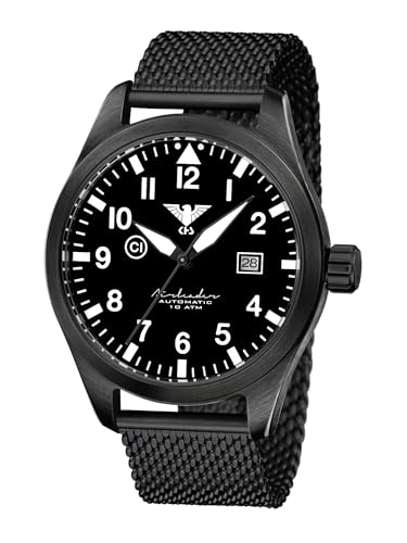 KHS Airleader Black Steel Automatic KHS.AIRBSABLA.MB mit Maschenband von KHS