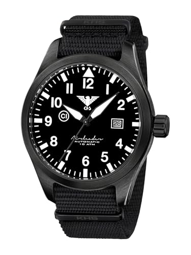 KHS Airleader Black Steel Automatic KHS.AIRBSABLA.NB mit Natoband Schwarz von KHS