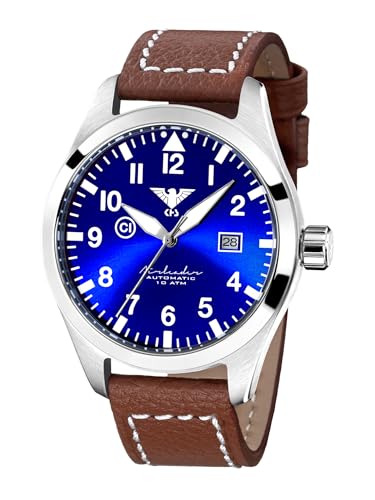 KHS Herrenuhr Airleader Automatik Braun/Blau AIRSABLU.LB5 von KHS