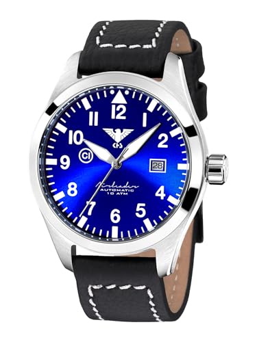 KHS Herrenuhr Airleader Automatik Schwarz/Blau AIRSABLU.LBB von KHS