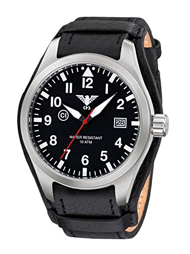 KHS Herrenuhr Airleader Steel mit Leder/G-Pad KHS.AIRS.R von KHS