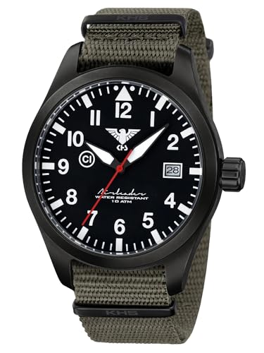 KHS Herren-Armbanduhr Airleader Olivgrün/Schwarz AIRBS.NSGO von KHS