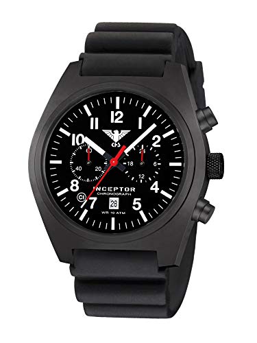 KHS Inceptor Black Steel Chronograph KHS.INCBSC.DB mit Diverband schwarz von KHS